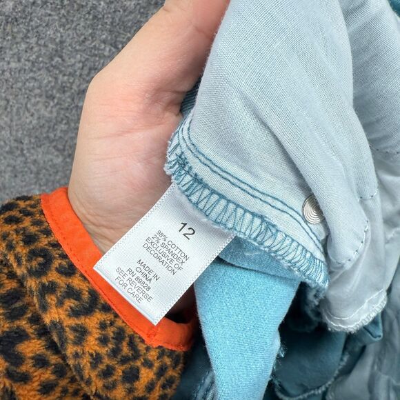 LOGO by Lori Goldstein Jeans Women 12 Blue Denim Light Wash Straight Cuffed - Picture 7 of 8